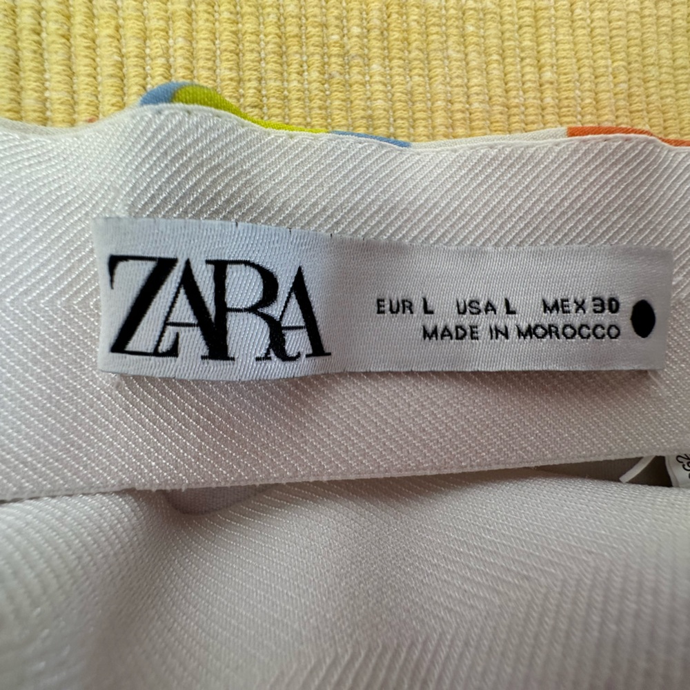 NWT Zara Size Large Retro Abstract Geometric Pattern Mini Skirt - Picture 7 of 7